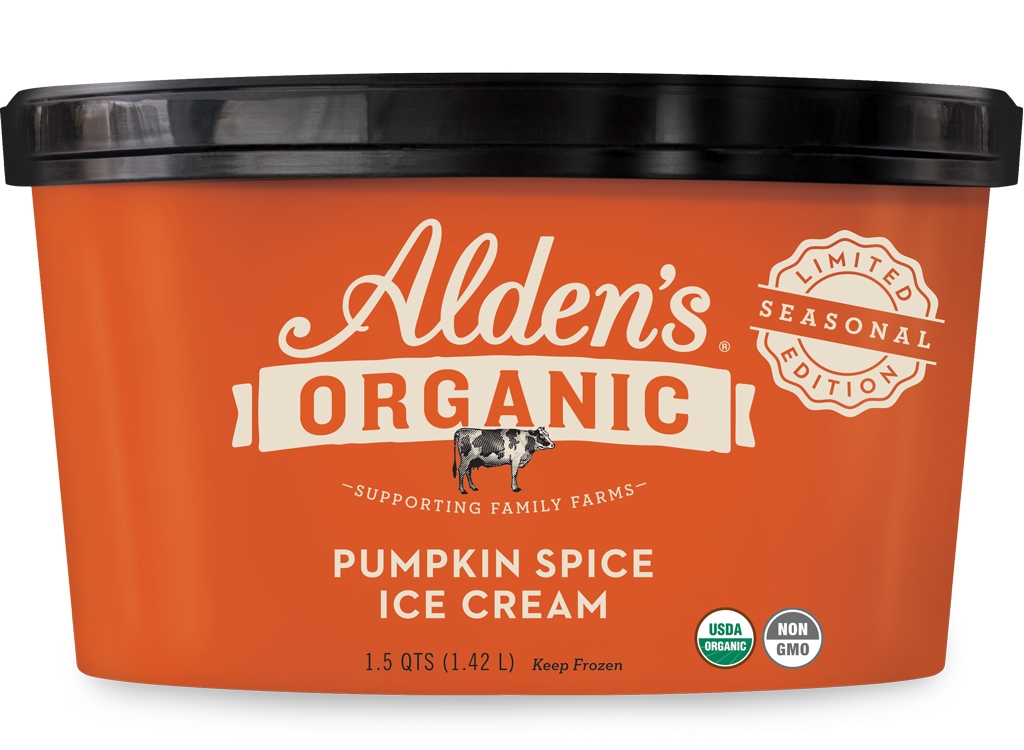 Aldens organic pumpkin spice organic ice cream