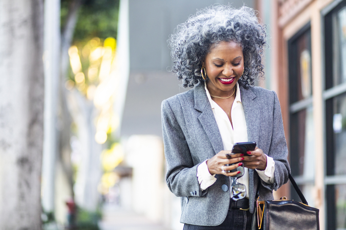 An attractive black businesswoman on the town