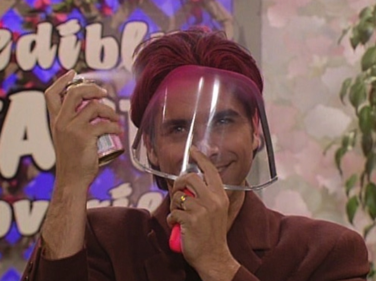 Uncle Jesse using face shield on 