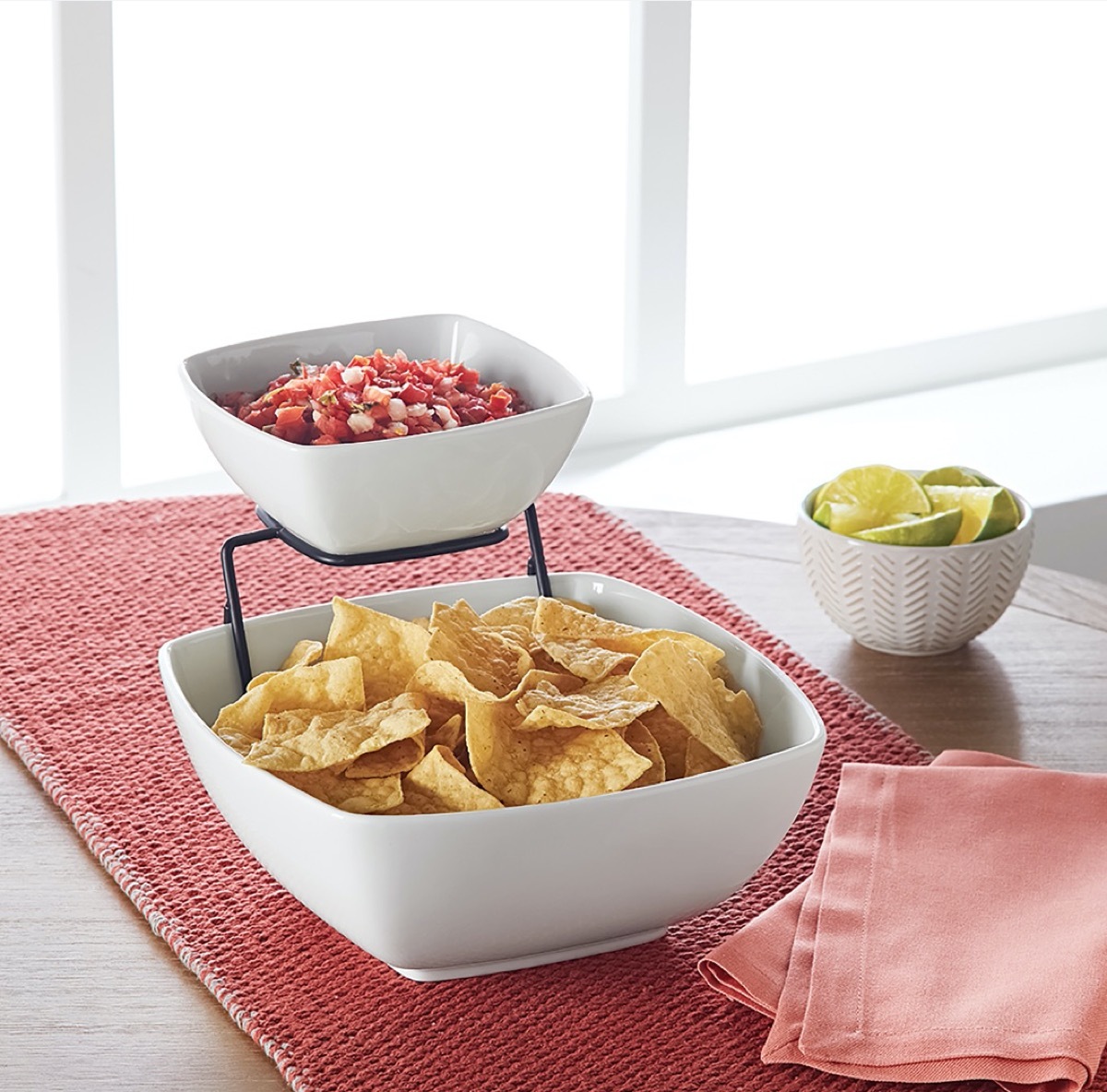 three piece chip and dip set