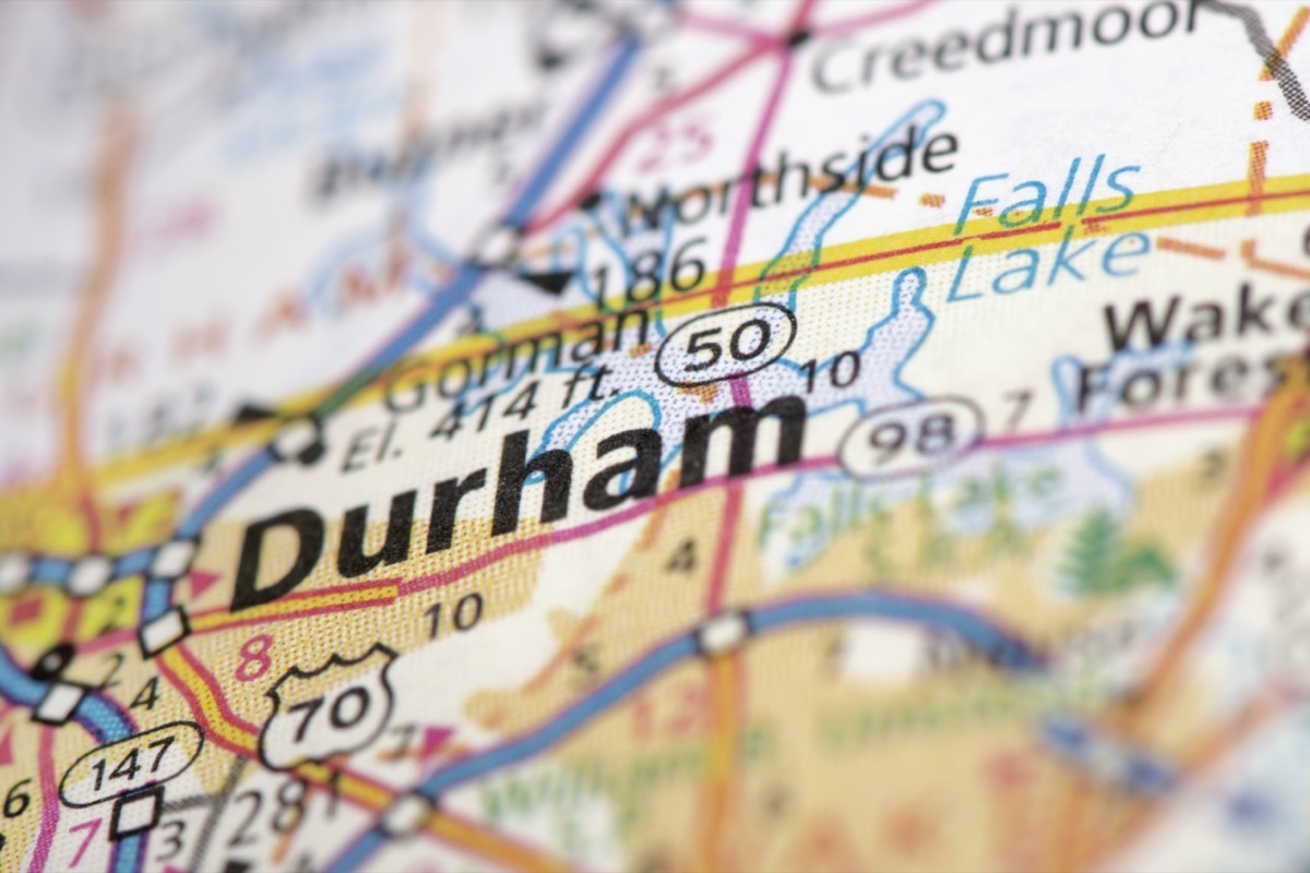 durham north carolina map