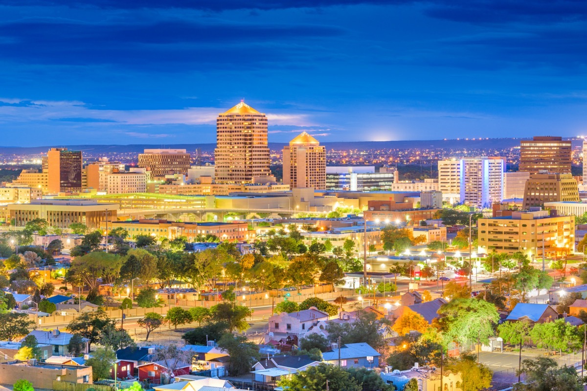 buildings in and the city skyline of downtown Albuquerque, New Mexico