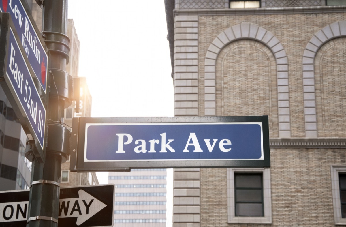 park avenue in nyc new york manhattan, most common street names