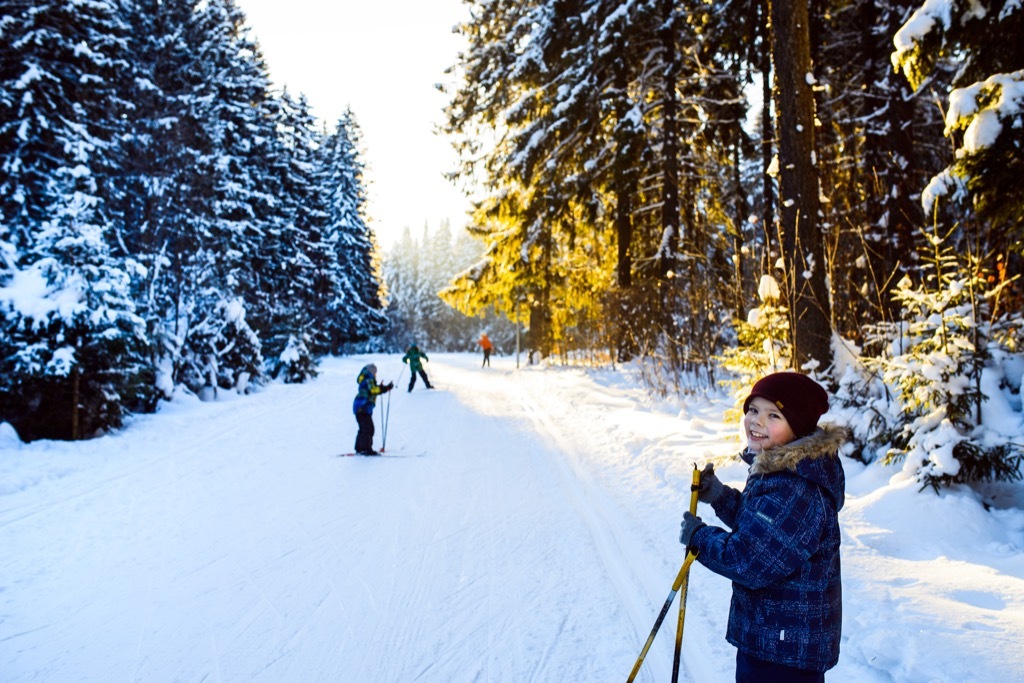 skiing child