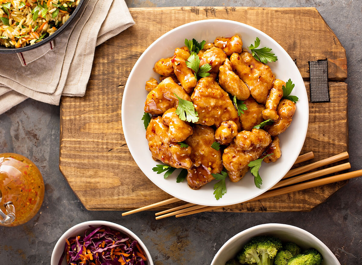 orange chicken vegetables