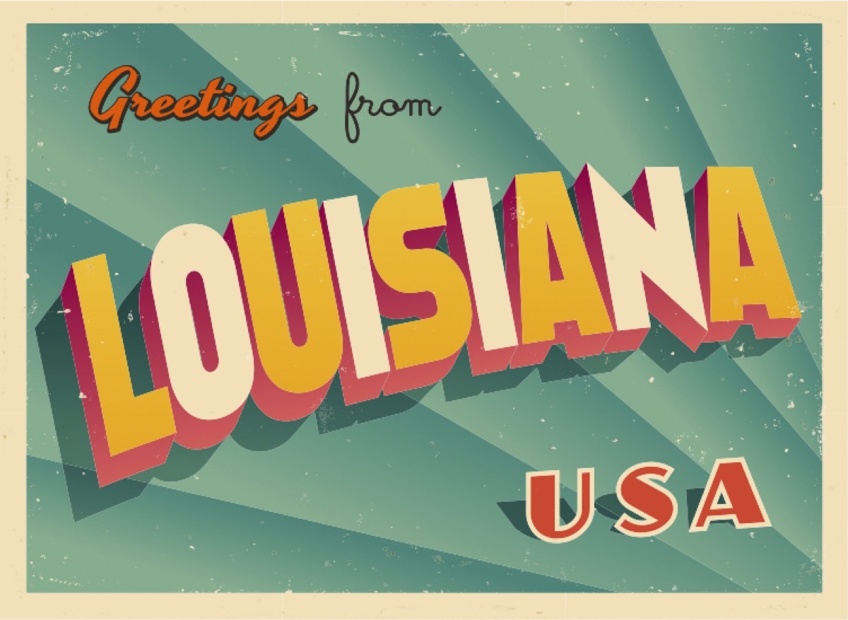 louisiana postcard famous state statues