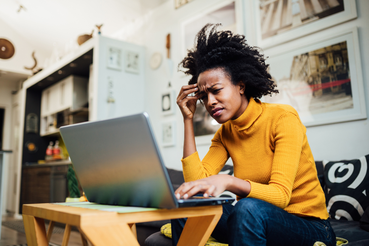 young african amercian woman stressed out