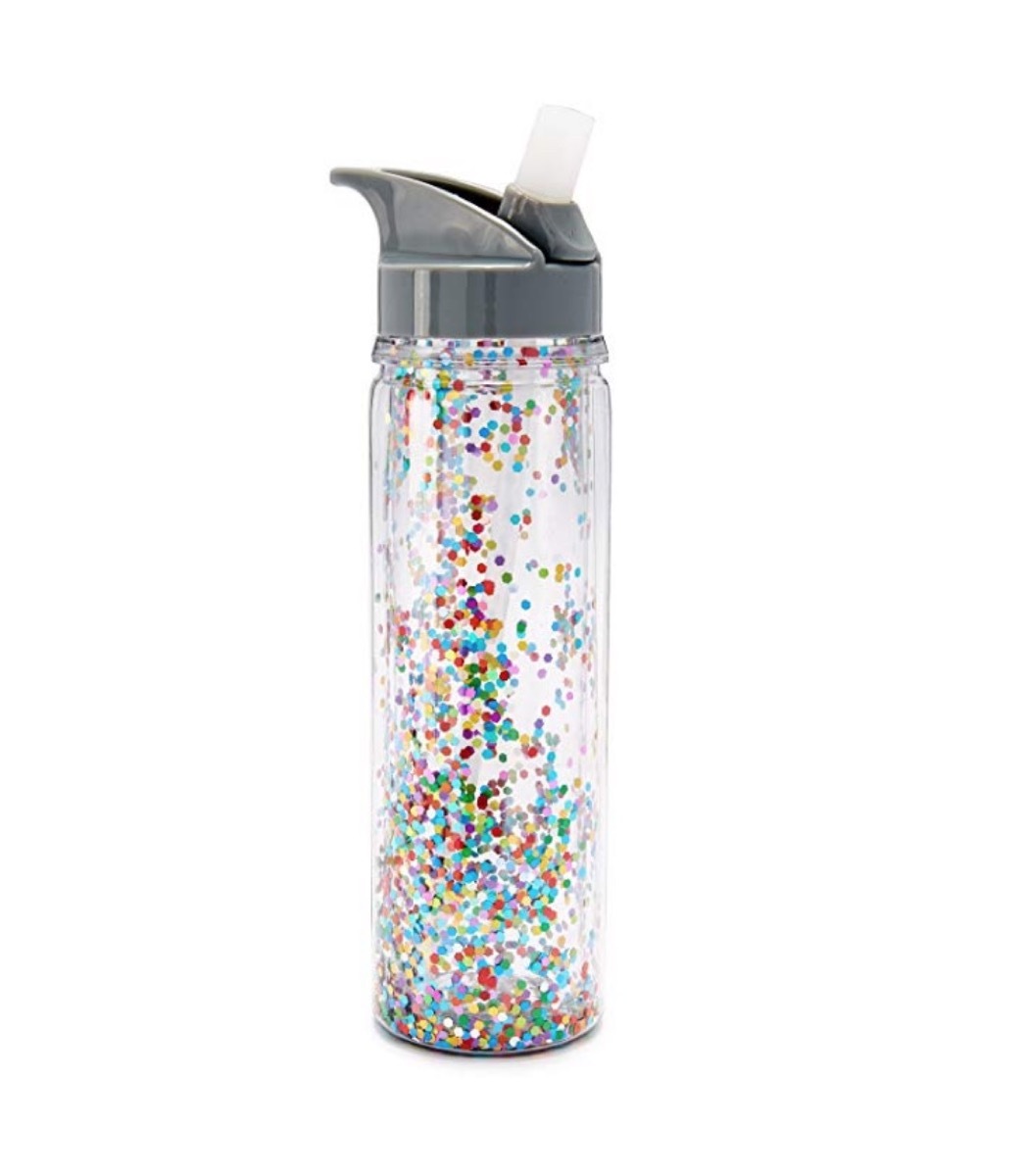 confetti water bottle, cute water bottles